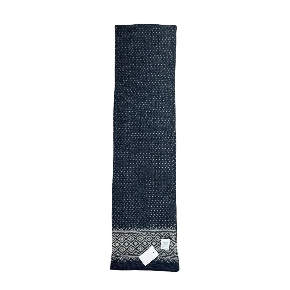 NWT J Crew Scarf Double Layer Navy Blue Fair Isle Classic Core Capsule Wardrobe